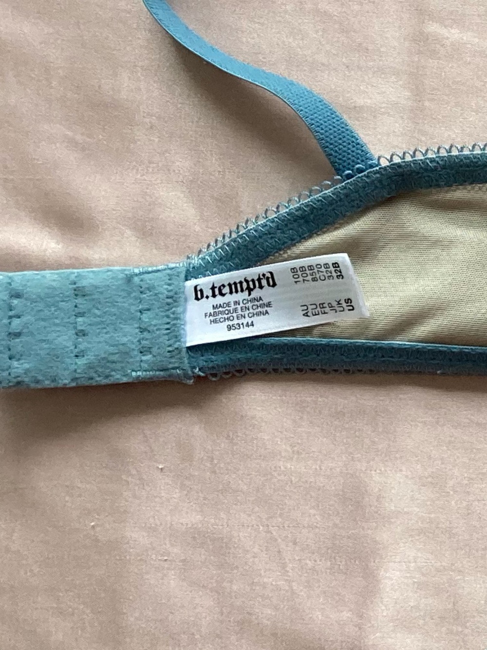 Ciao Bella Set Balconette Bra in Smoke Blue 32B, matching Tanga Panty S - Picture 5 of 6